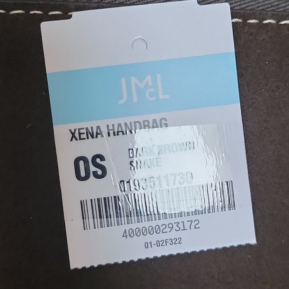 J. McLaughlin Xena Brown Suede Leather Croc Clutch New - Picture 4 of 4